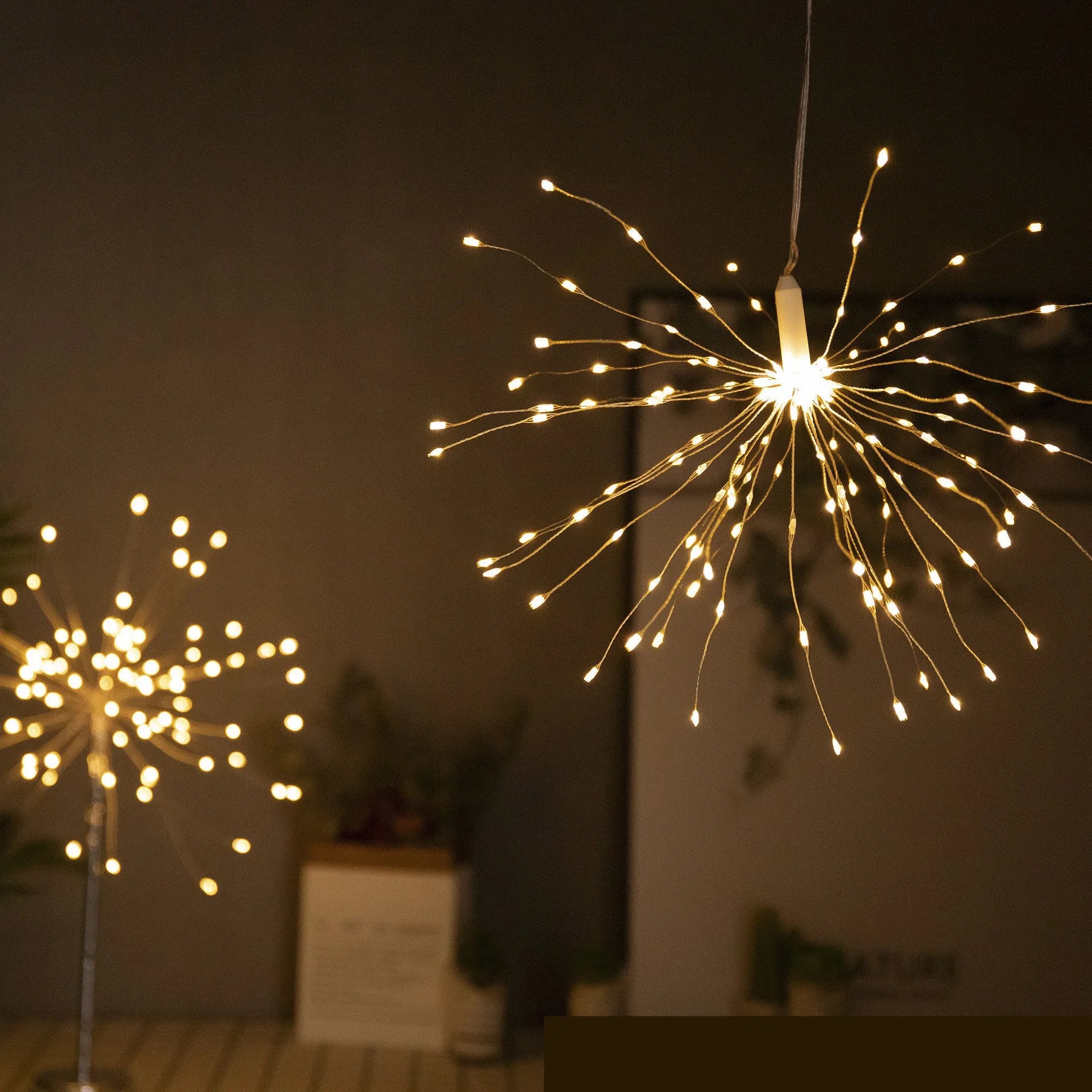 Outdoor waterproof remote control copper wire dandelion string lights in colour and warm colour for holiday decoration