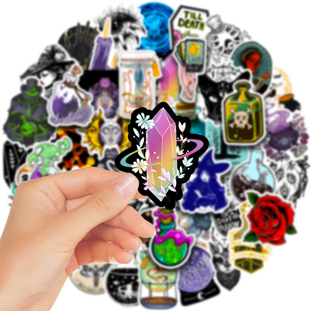 50 waterproof laptop stickers with glossy finish for MAC computers and smooth surfaces