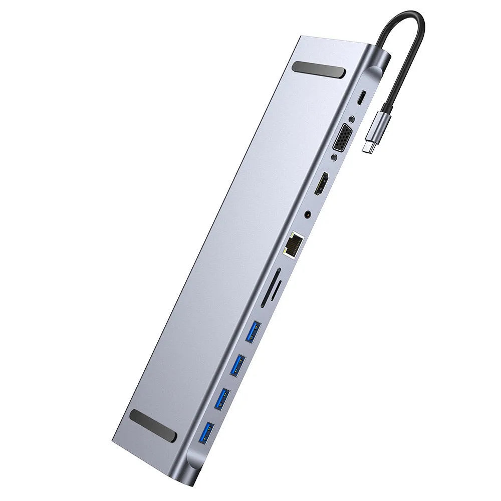 11-in-1 Type-C docking station for Macbook and laptop with private mould design and Gigabit transmission