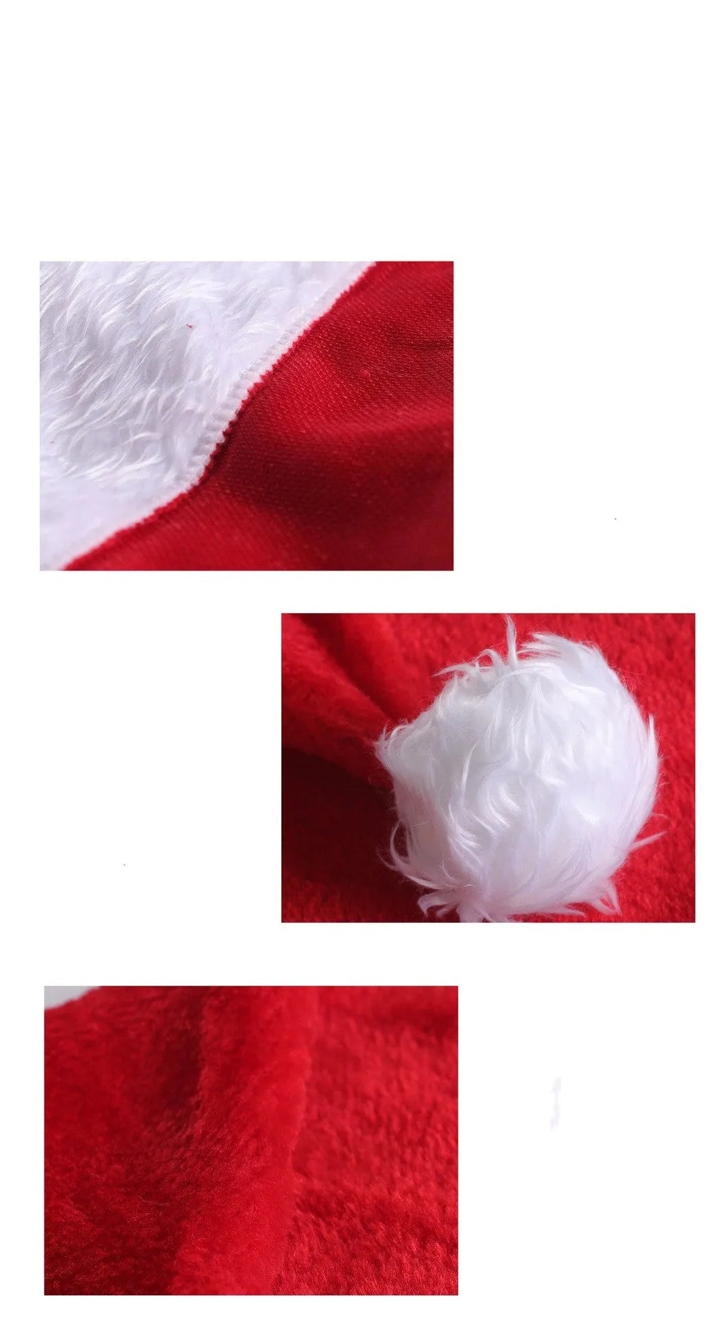 Red and white LED Santa hat with pom-pom and 9 colourful bulbs glowing