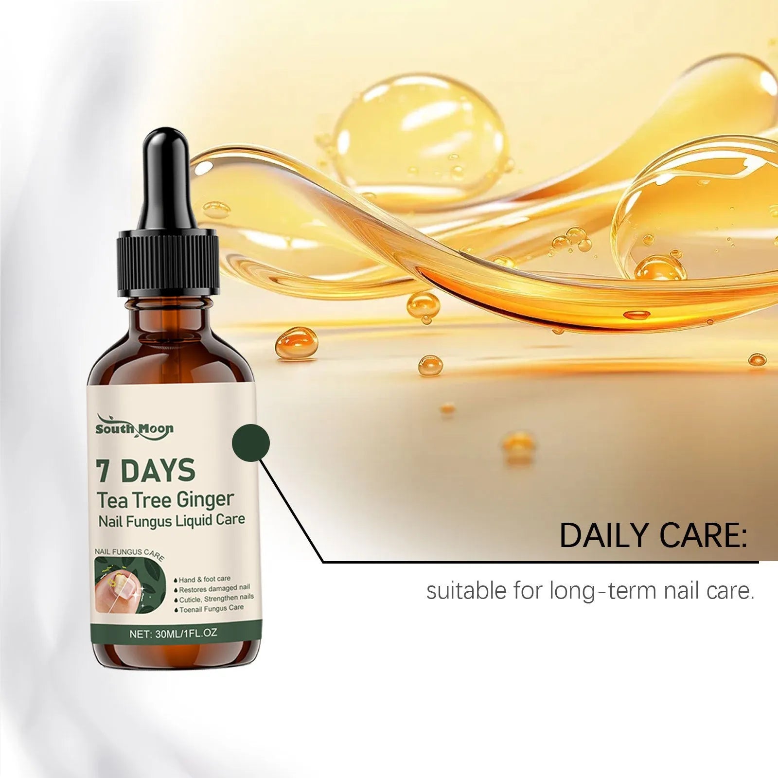 30ml bottle of mild brightening nail care solution for daily nail nourishment