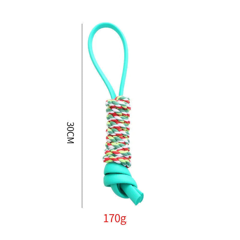Dog chewing on a TPR orange chew toy designed for dental cleaning and bite resistance