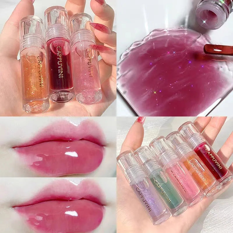 Glass clear lip oil in 5 shades with 3g net content