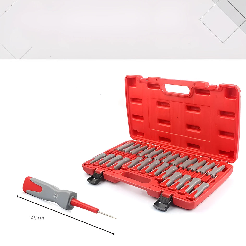 25-piece car terminal removal tool set in plastic storage case for automotive electrical repair