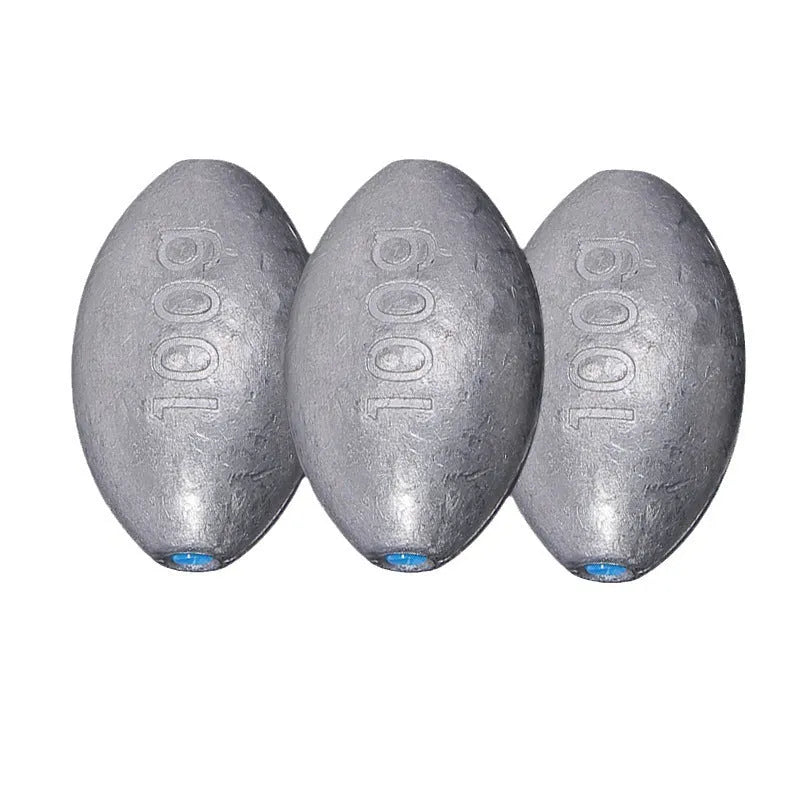 Tongxin olive lead fishing sinker with scale pattern, rugby shape, and plastic core in various weights
