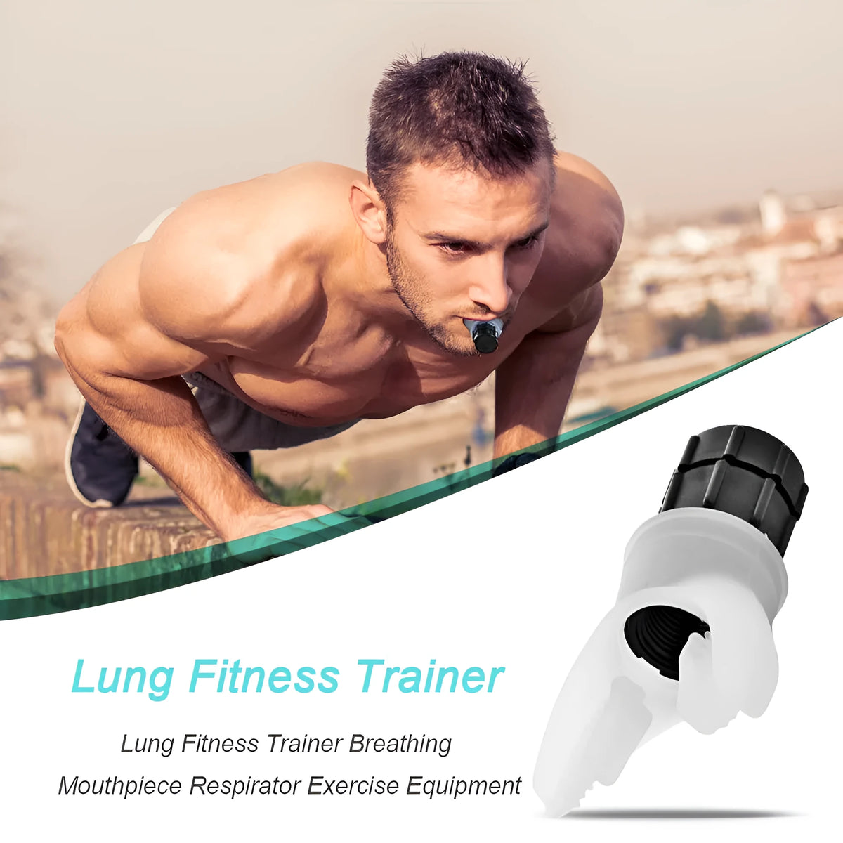 Breathing trainer respirator with adjustable resistance in white and black silicone