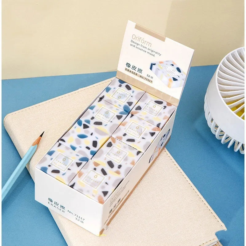 Super Clean Traceless brick-shaped rubber eraser for pencil marks.