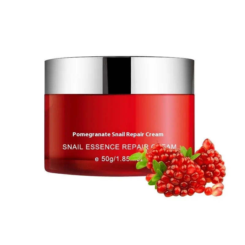 Pomegranate skincare set with four cosmetic products for moisturising and oil control