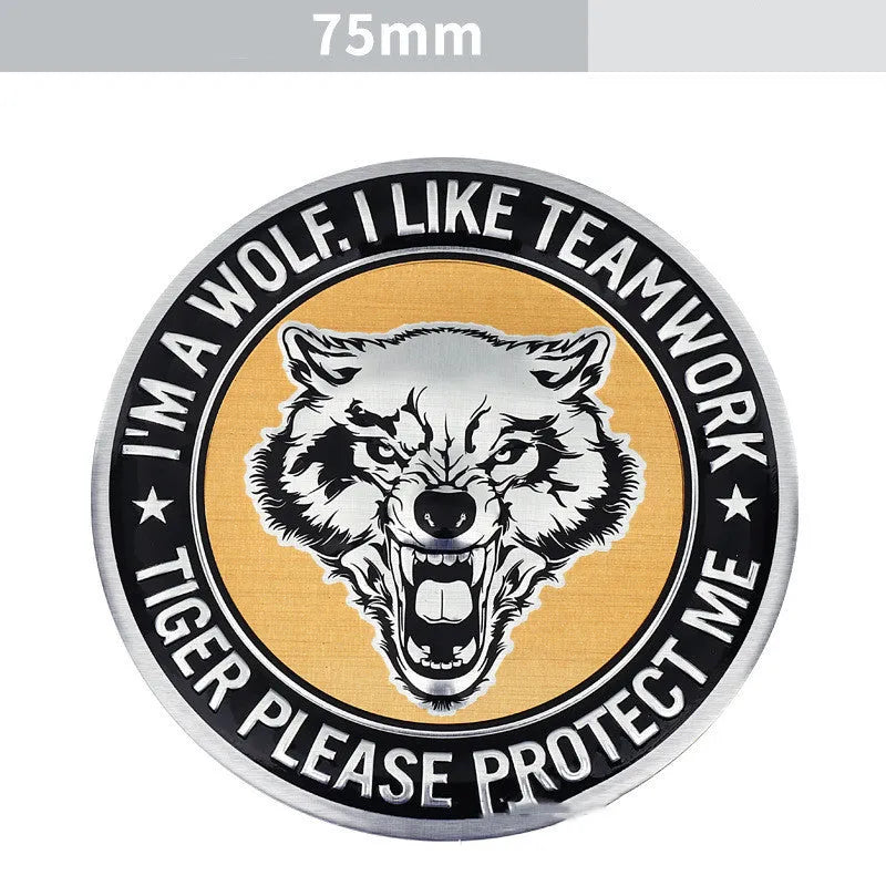 Aluminium car body stickers with lion, eagle, wolf and tiger designs for vehicle customisation