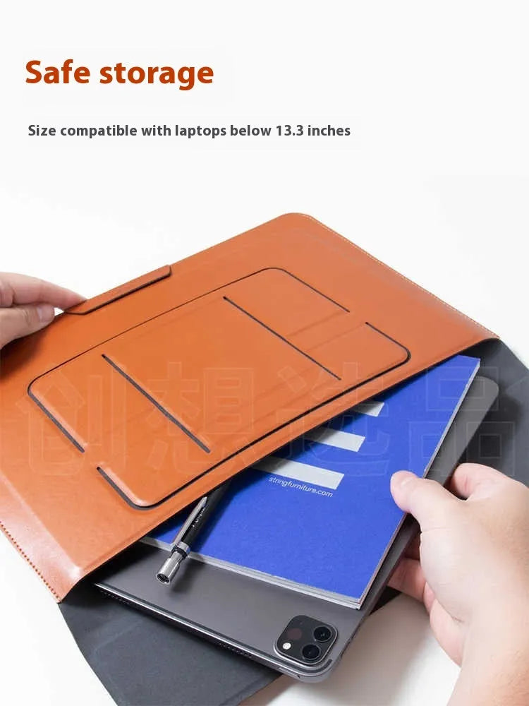 13.3-inch laptop bracket bag with integrated computer holder in black or brown