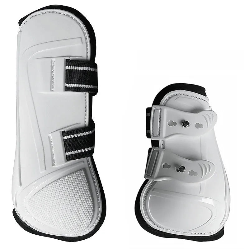 Colour PU hard shell barrier horse leg guard set for equestrian protection
