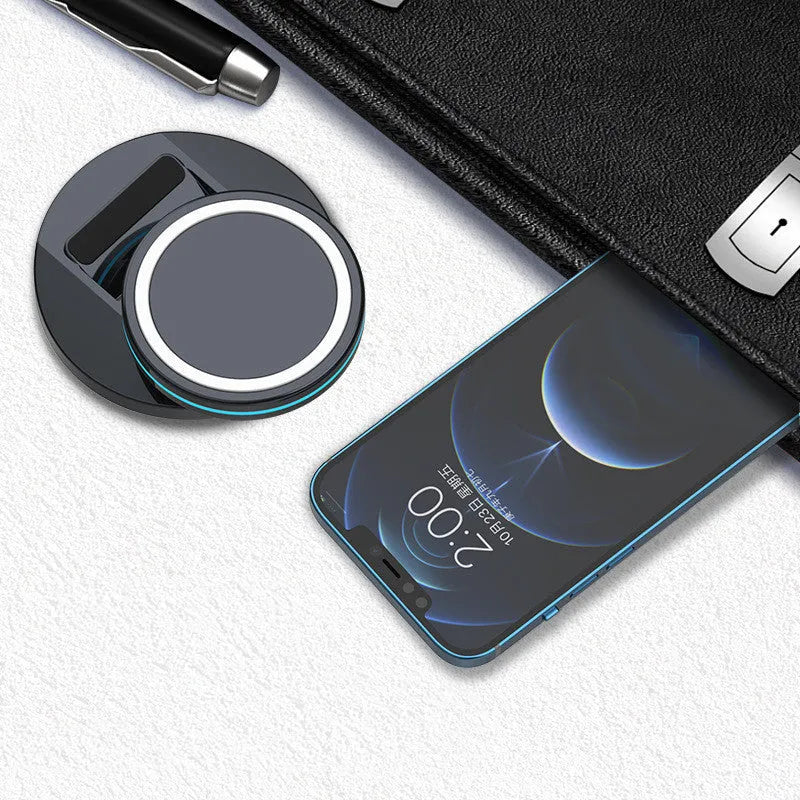 Magnetic wireless charging stand with folding 3-in-1 design for iPhone 12 compatibility