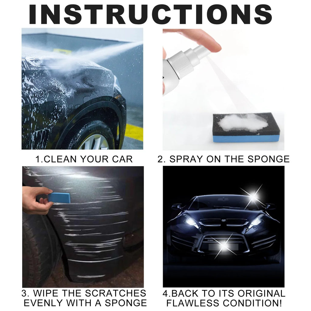 Car scratch repair spray in aerosol can for paint surface scratch removal and sealing glaze coating