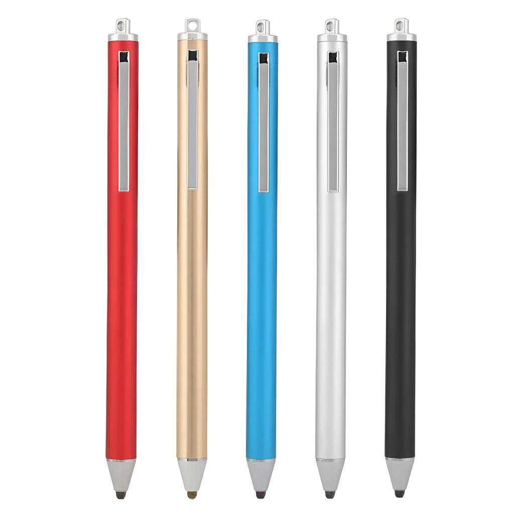 Fine head metal stylus for touch screens in black silver red sky blue gold pink and gray colors