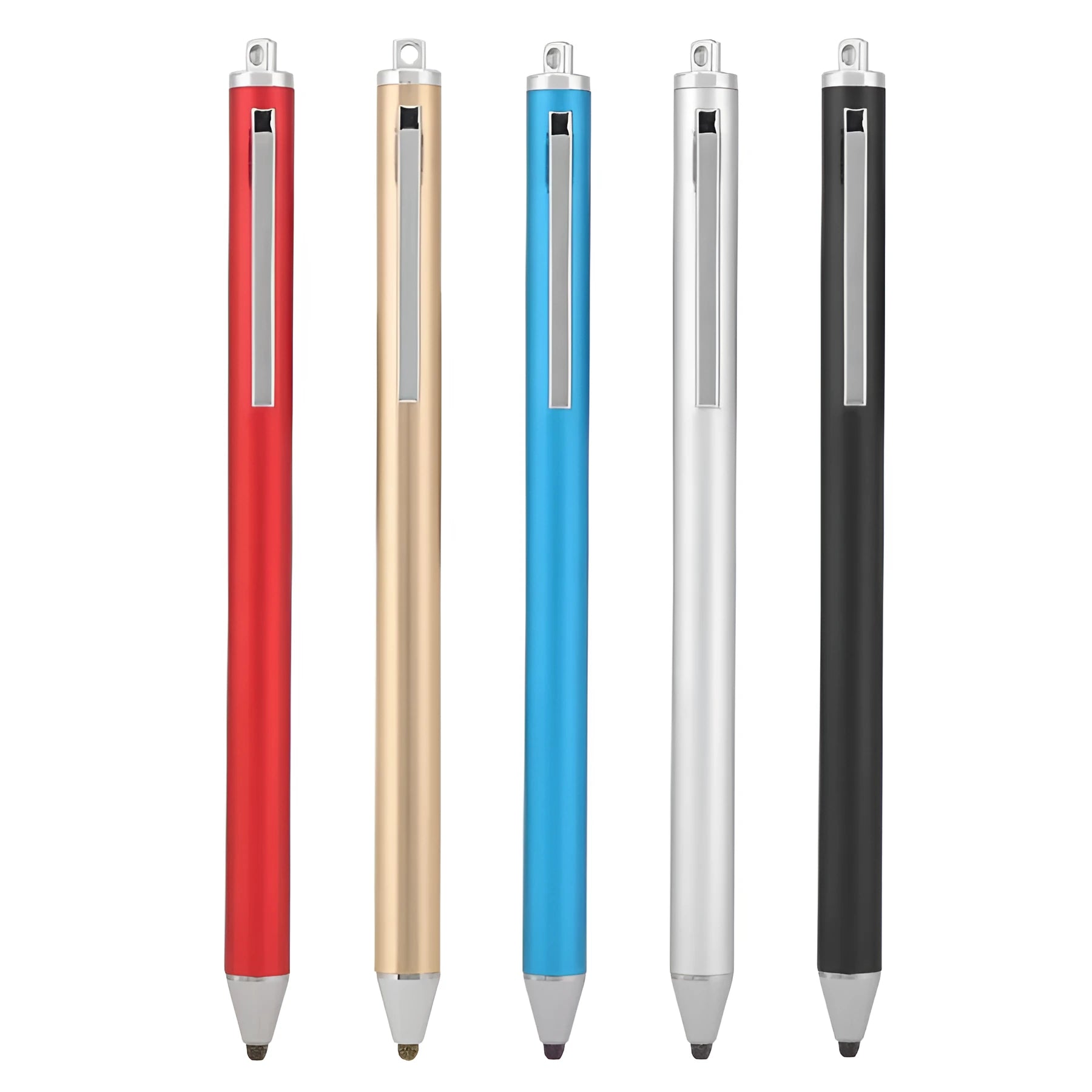 Fine head metal stylus for touch screens in black silver red sky blue gold pink and gray colors
