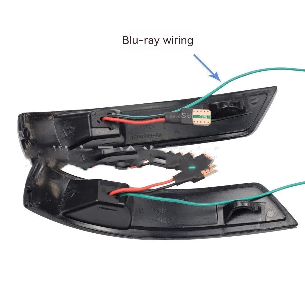 Pair of blue and yellow two-tone LED waterfall lights for Ford Focus and Mondeo footwells.