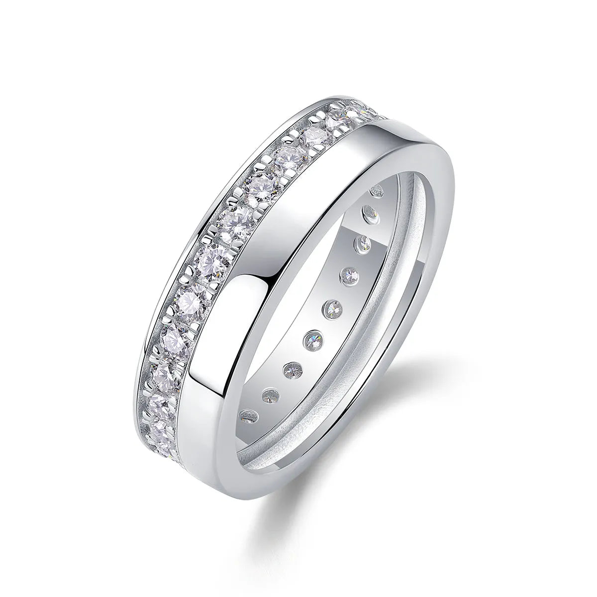Star River moissanite wedding ring set S925 silver gold-plated with GRA certificate