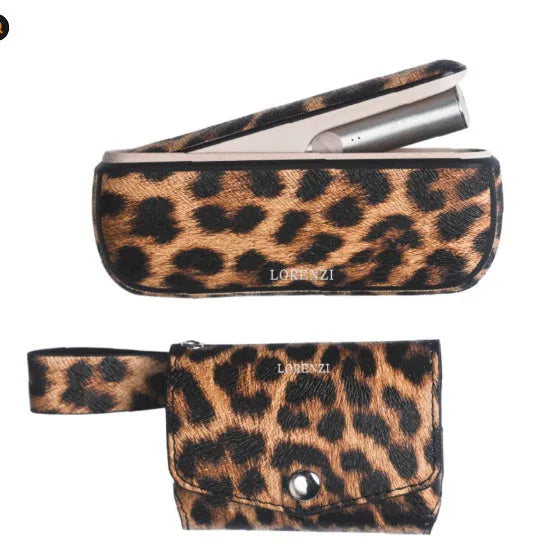Light luxury storage protective bag in leopard print and yellow colour options with zipper closure.