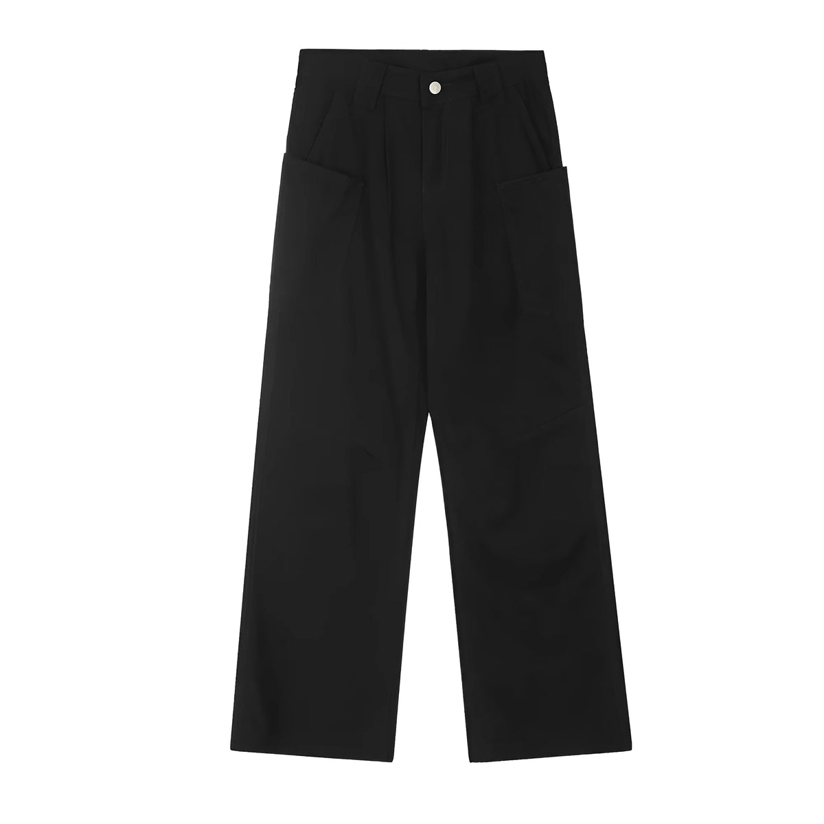 Men's loose casual cotton denim work trousers in black, dark green, and smoky gray, sizes S to XXL