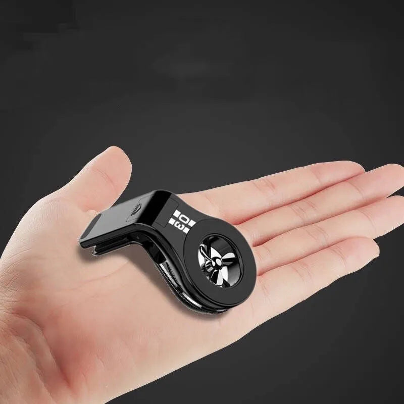 Magnetic car phone holder with air vent clip mount and fragrance slices in black colour