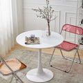 Modern artificial board coffee table Scandinavian style 60 cm white for reception area