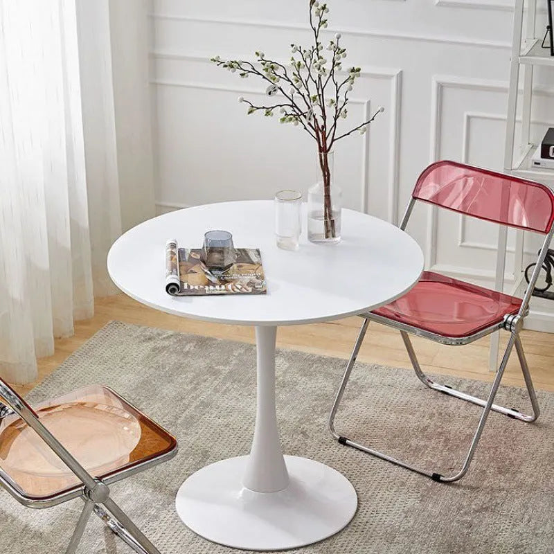 Modern artificial board coffee table Scandinavian style 60 cm white for reception area