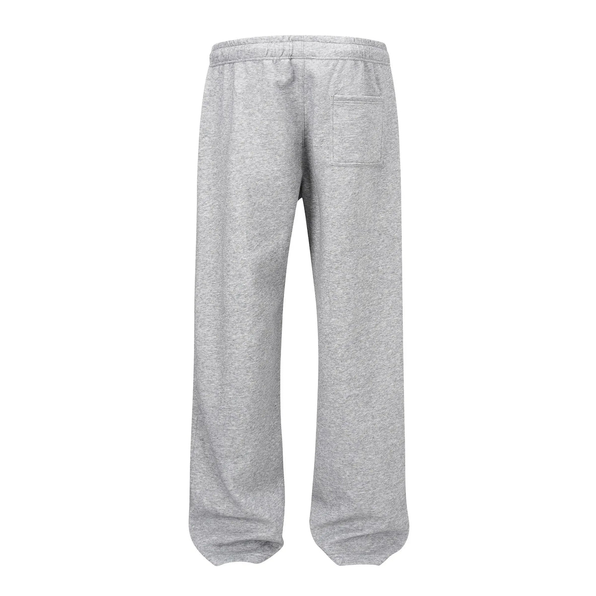 Men's solid colour cotton straight-leg trousers with wide-leg loose fit and mid-waist design