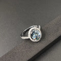 Round zircon ring with electroplated alloy band, available in multiple colours and sizes 6 to 10