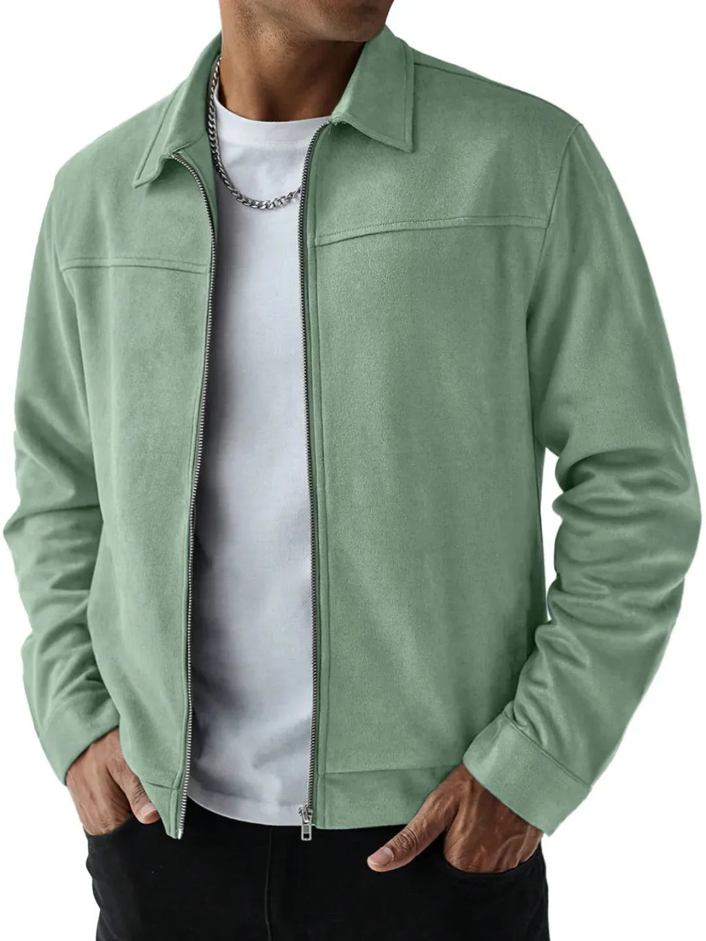 Men's slim fit long sleeve light business jacket with polyester lining, shown in one of ten colours and sizes S to 5XL