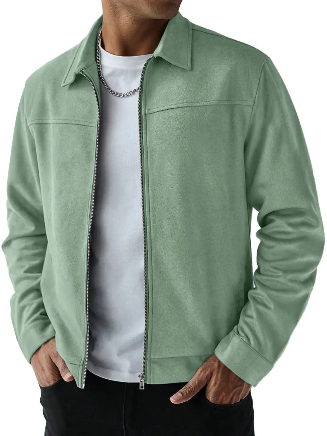 Men's slim fit long sleeve light business jacket with polyester lining, shown in one of ten colours and sizes S to 5XL