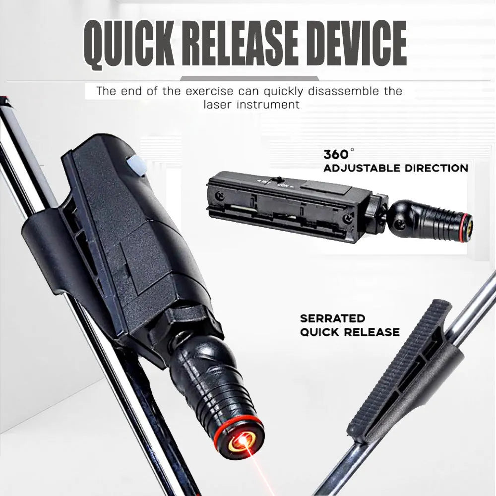 Black golf laser aiming instrument for putting alignment mounted on golf push rod