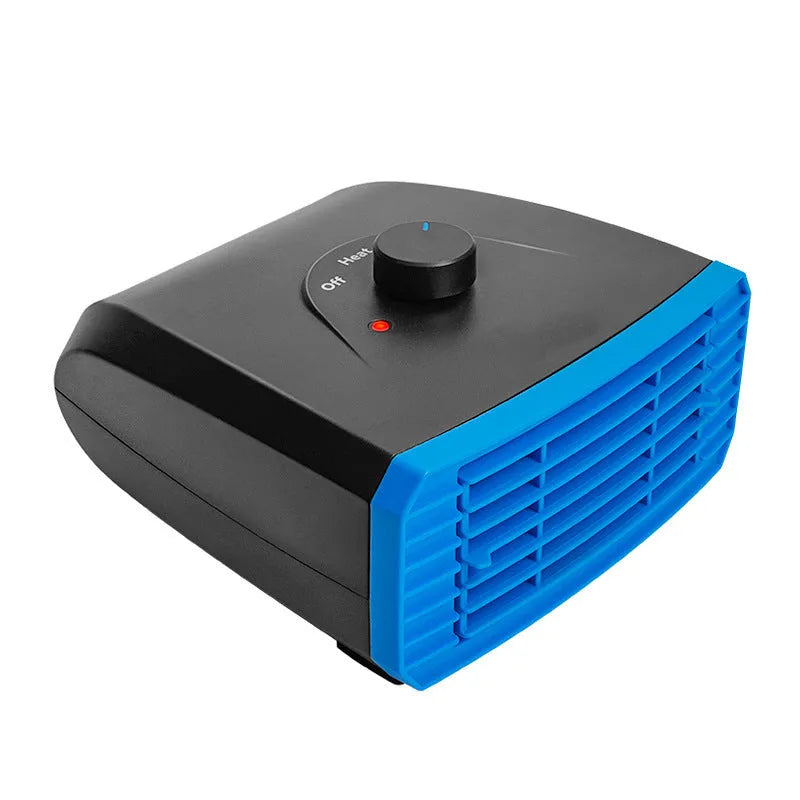 Blue 12v defrosting car heater for trucks, ABS plastic, 16x15 cm, 120w windscreen defroster