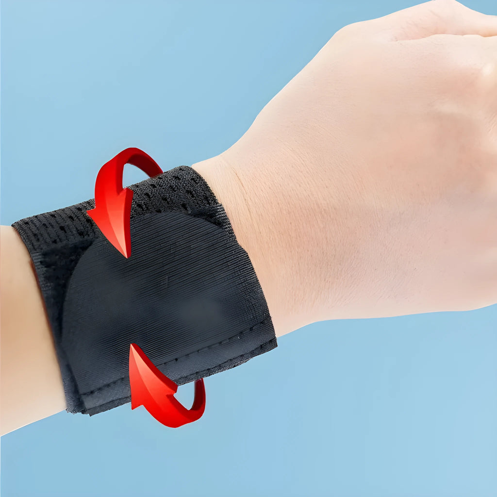 Athletic wristguard with elastic breathable construction for wrist protection during sports
