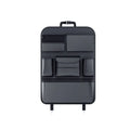 Black leather car seat back storage hanging bag with handle