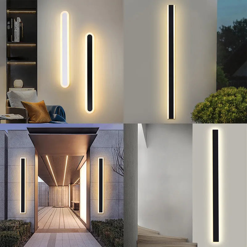 150cm outdoor straight wall lamp with IP65 waterproof LED strip lighting in wrought iron shell
