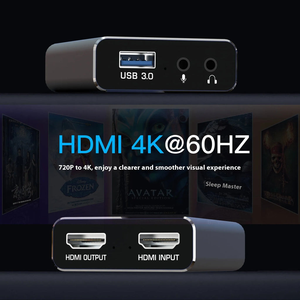 Black MS2131 chip 4K gaming set-top box for 1080p video and audio recording