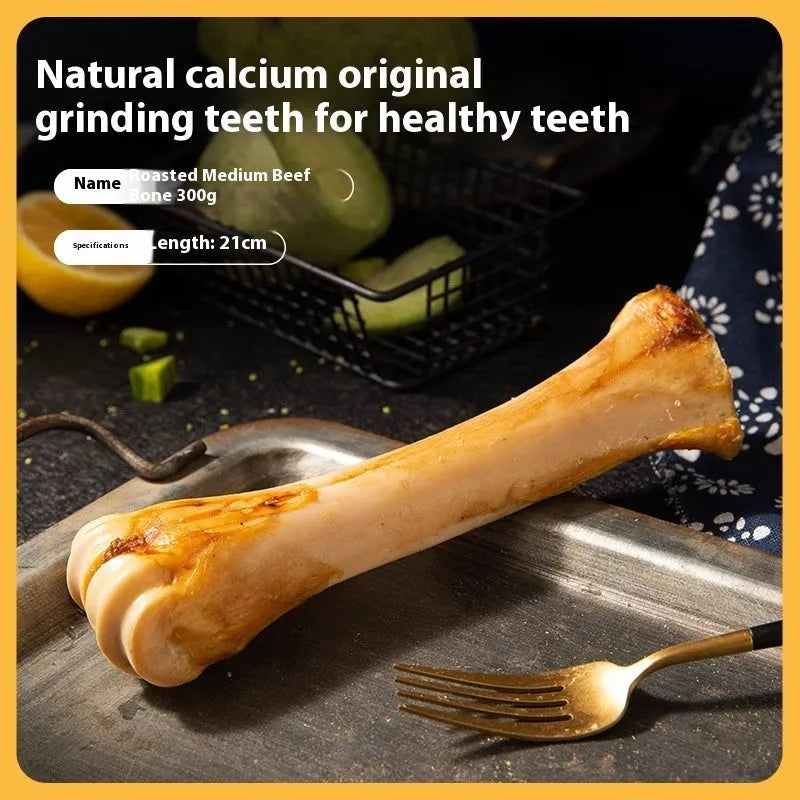 Calcium supplement molar rod dental chew toy for puppies in three sizes with roasted ox bone flavour