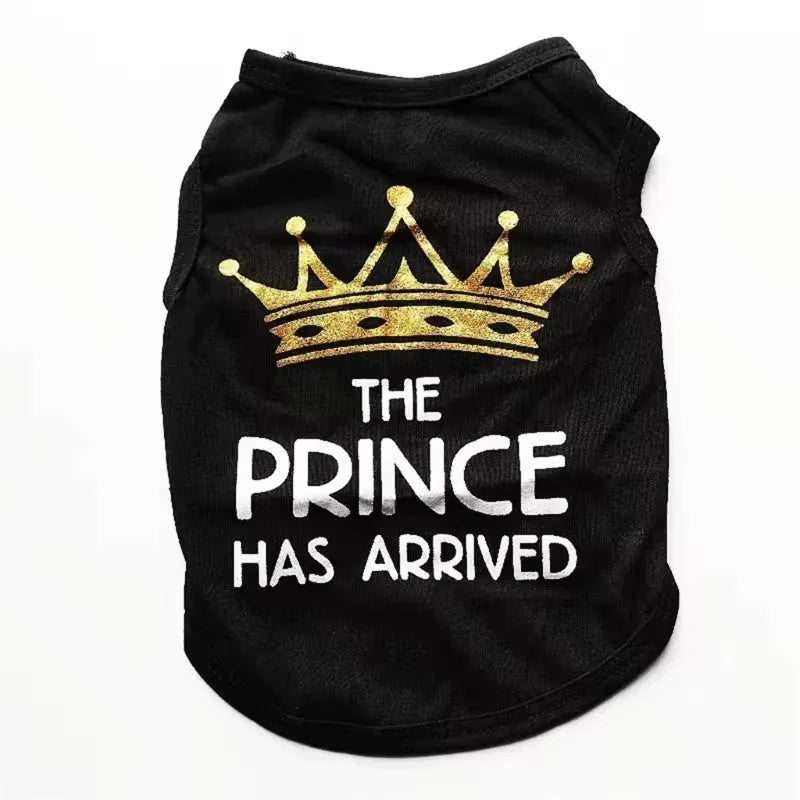 A breathable cotton vest for puppies in spring and summer, shown in a selection of colours and sizes.