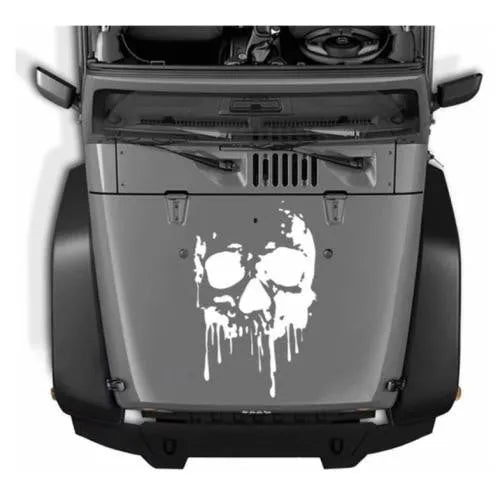 Skull bumper sticker with butterfly fairy design in black on white background