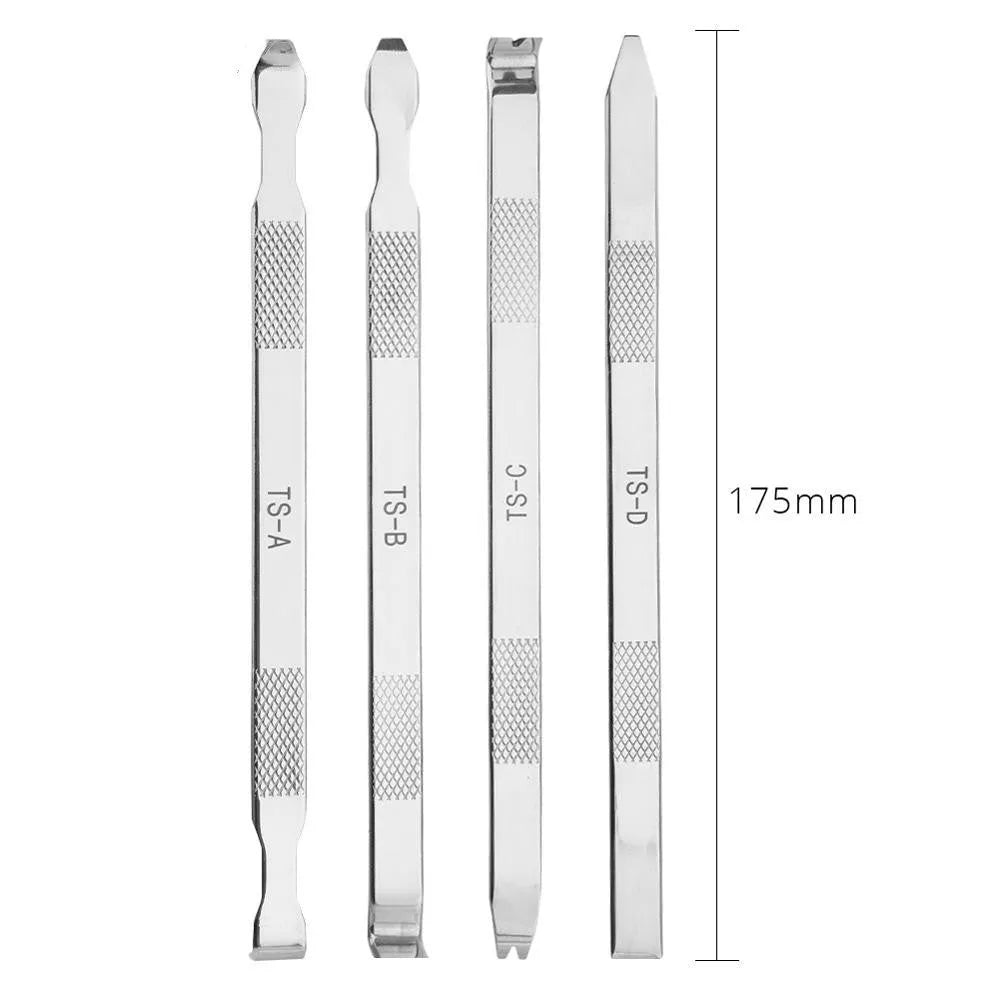 Mobile phone repair fixture with adjustable clamp and demolition crowbar tool
