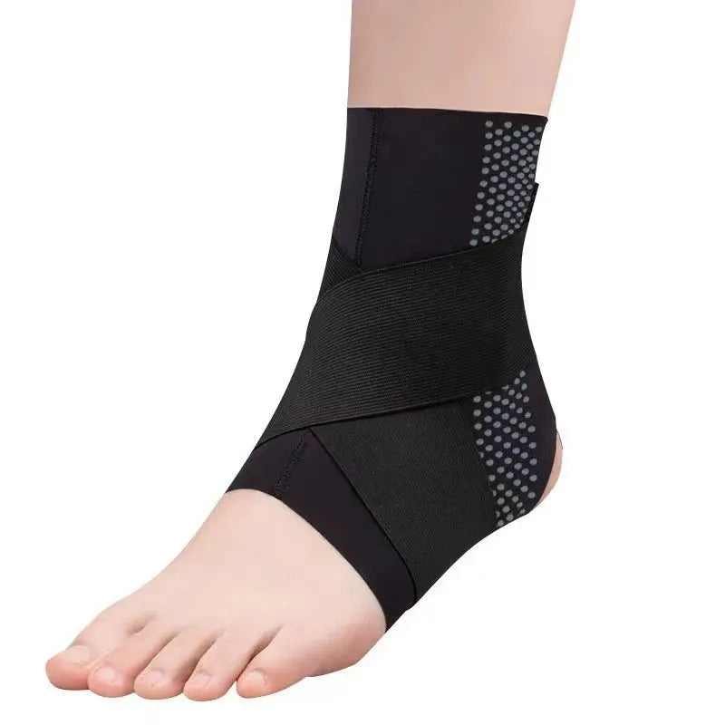 Black Lycra cloth rehabilitation ankle support protector with anti-kick design for sports activities