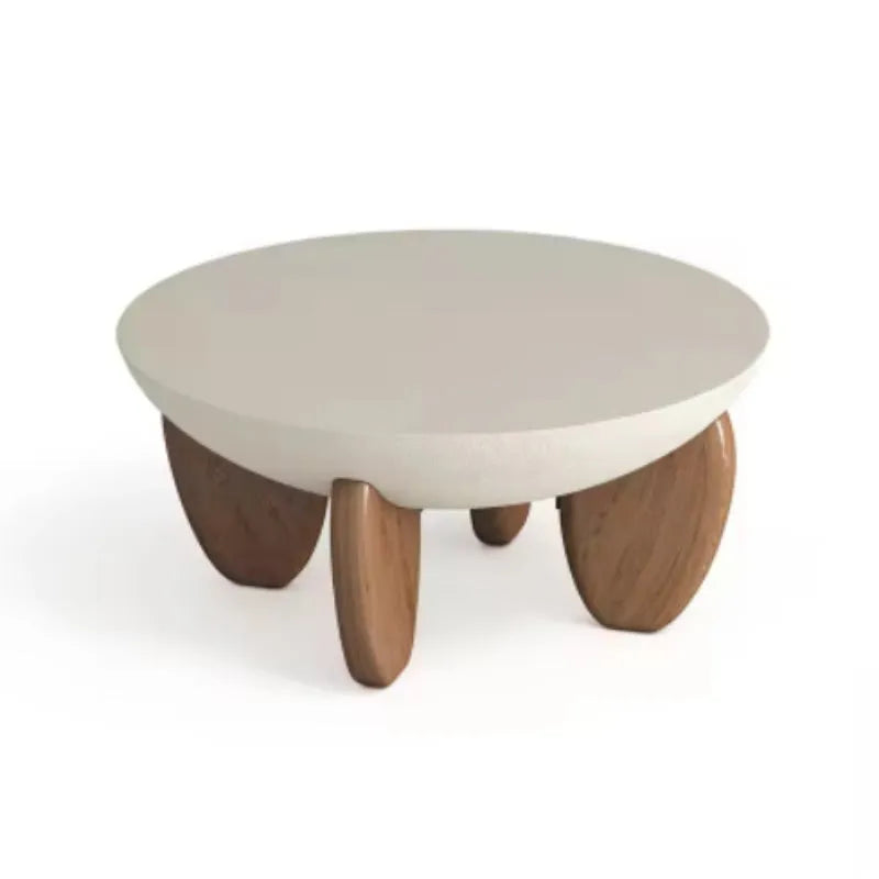 White adjustable height solid wood coffee table with storage compartment