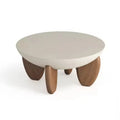 White adjustable height solid wood coffee table with storage compartment