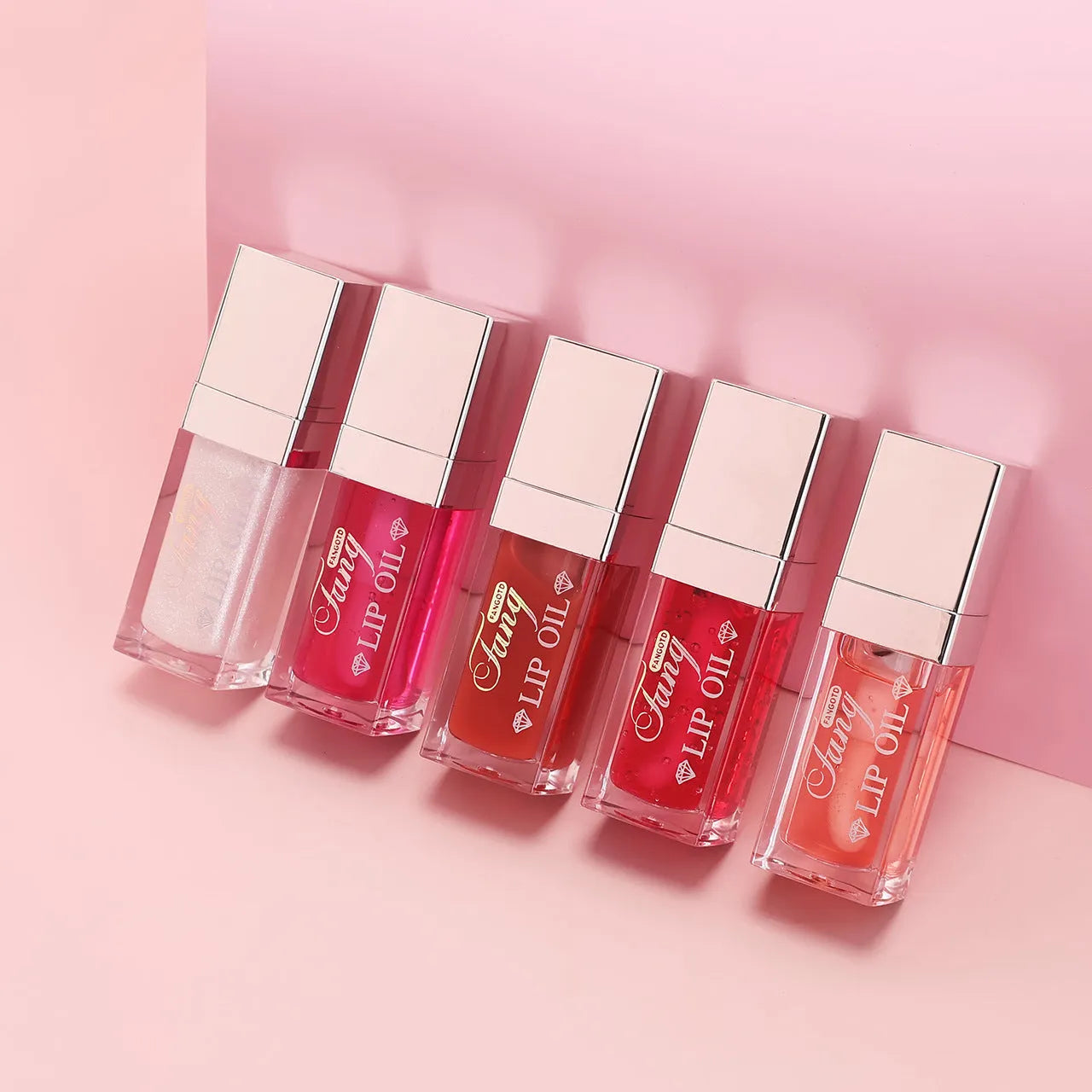 Five shades of bright lip gloss mint lipstick with moisturising and repairing properties