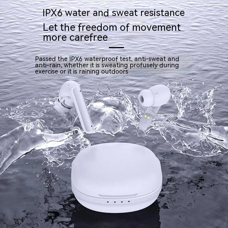 Wireless Bluetooth earphone in-ear metal build black or milky white with charging case data cable manual