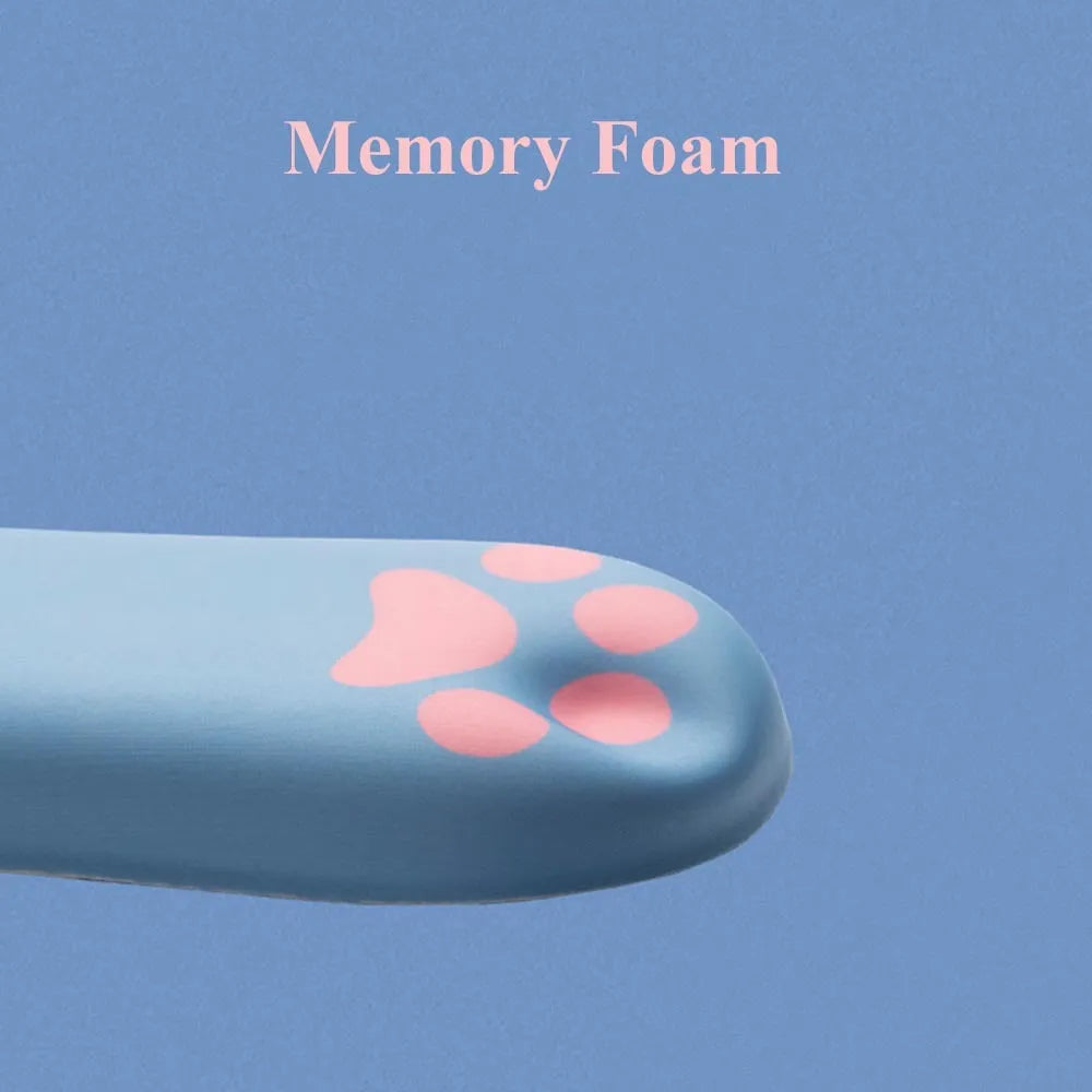 Cat's claw memory foam keyboard hand support wrist pad with non-slip base in blue colour