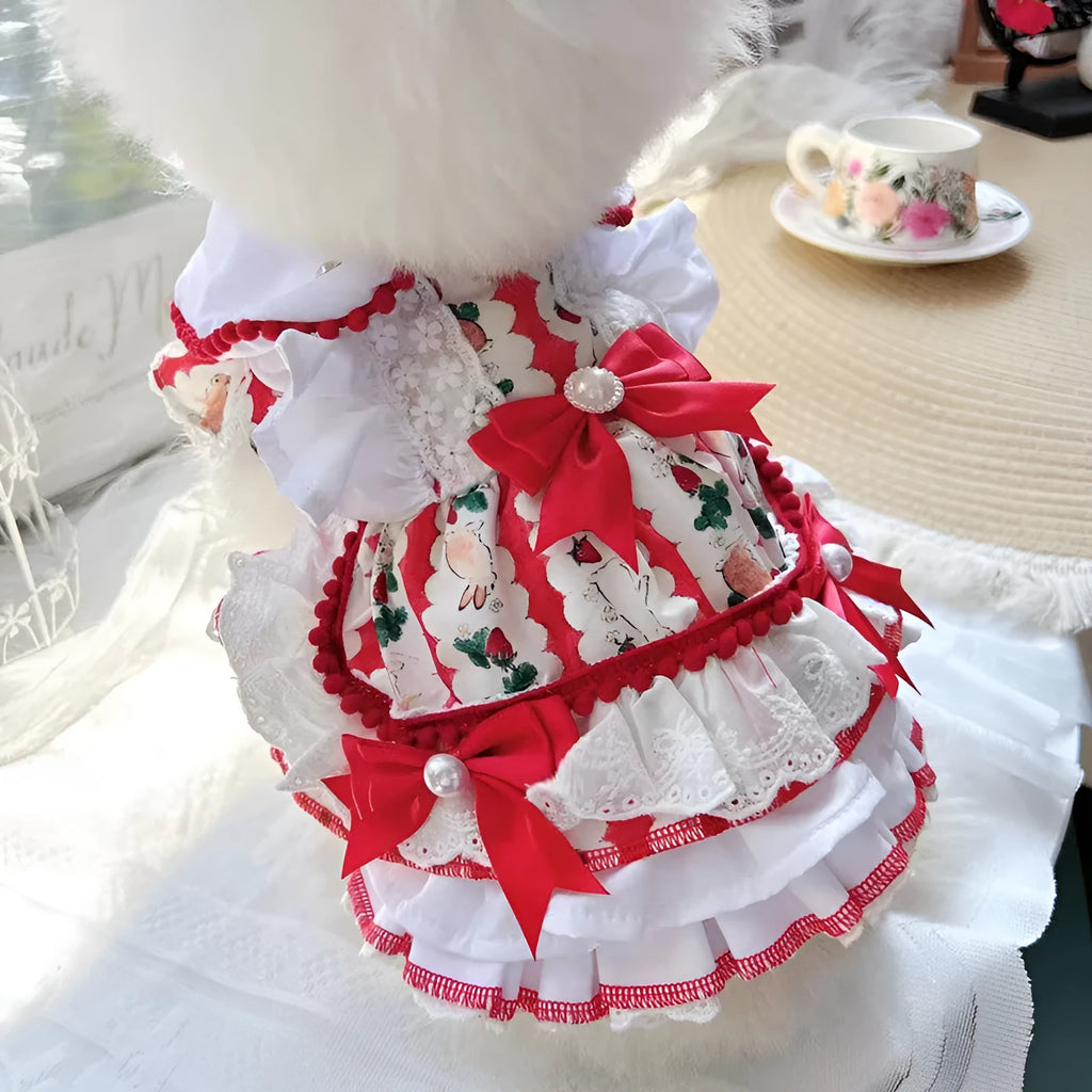 Princess style rabbit skirt dog costume made from polyester in rabbit skirt design