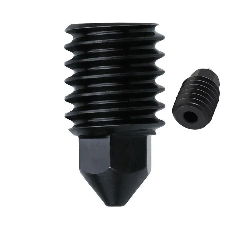 Bambu Lab A1 Mini 3D printer hot end replacement kit with four nozzle sizes and black silicone sleeve