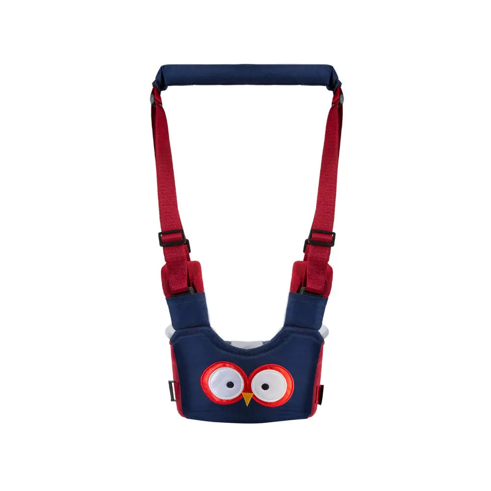 Baby walking harness belt in blue vest style showing adjustable straps for toddler walking support