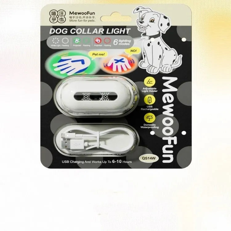 LED pet safety collar with hanging lamp ring in four colour options